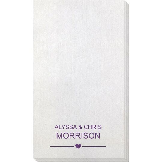 Heart With Lines Bamboo Luxe Guest Towels