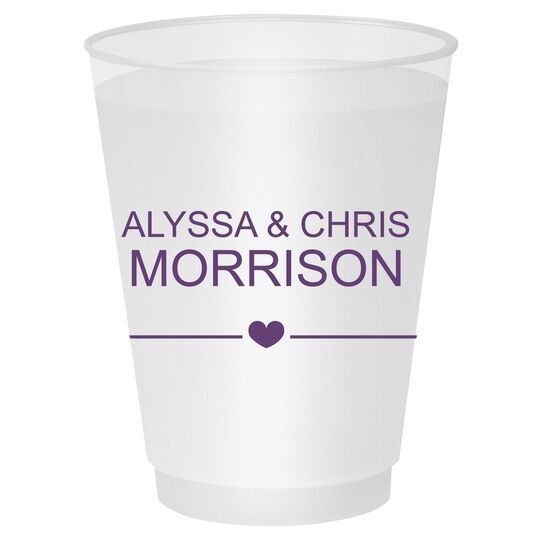 Heart With Lines Shatterproof Cups