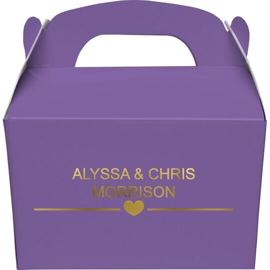 Heart With Lines Gable Favor Boxes