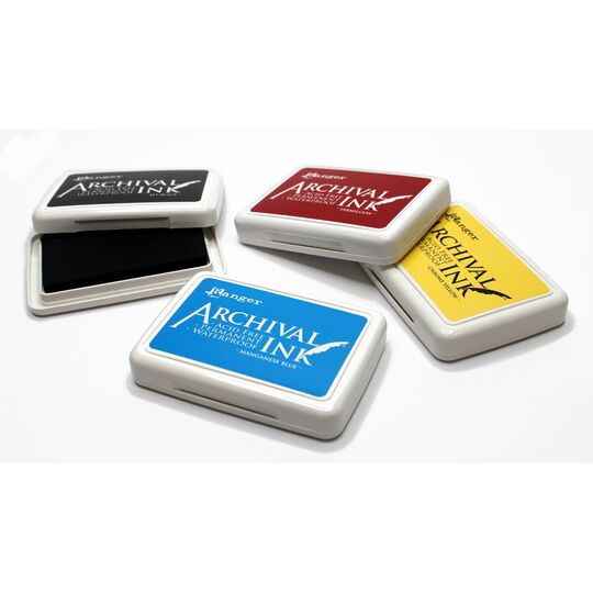 Ranger Archival Ink Pad, Jet Black Permanent, Waterproof, Acid