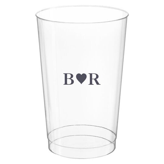 2 Initials Plus Heart Clear Plastic Cups