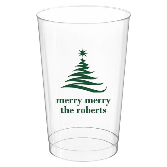 Artistic Christmas Tree Clear Plastic Cups