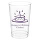 Modern Birthday Cake Clear Plastic Cups Image 1 of 2