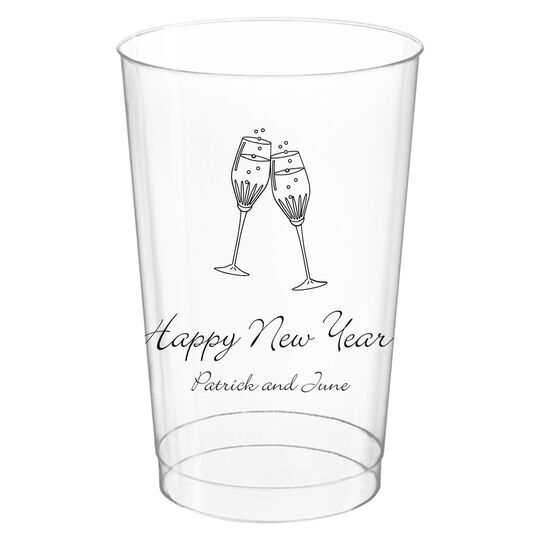 Champagne Crystal Toast Clear Plastic Cups