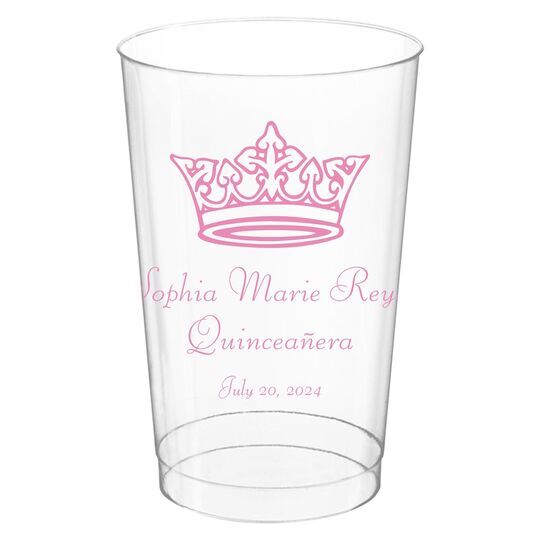 Delicate Princess Crown Clear Plastic Cups