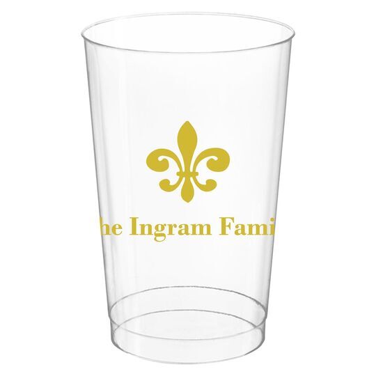 Traditional Fleur-de-Lis Clear Plastic Cups