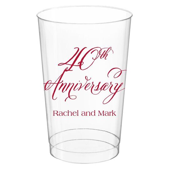 Elegant 40th Anniversary Clear Plastic Cups