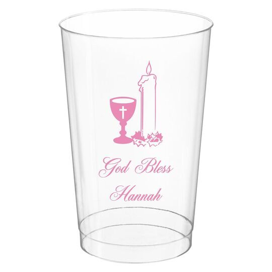 Chalice and Candle Clear Plastic Cups