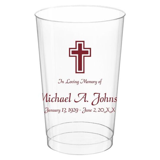 Memorial Cross Clear Plastic Cups