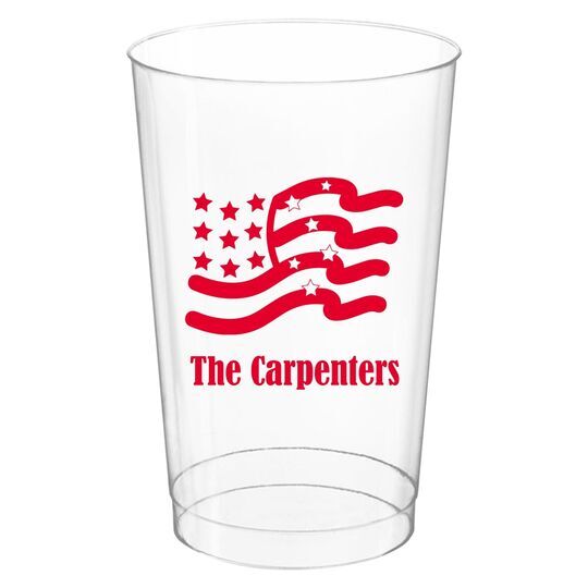 American Flag Clear Plastic Cups