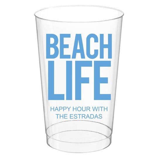 Beach Life Clear Plastic Cups