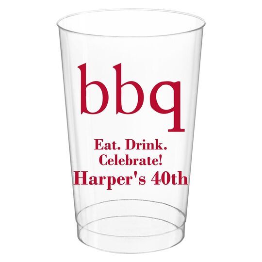 Big Word BBQ Clear Plastic Cups