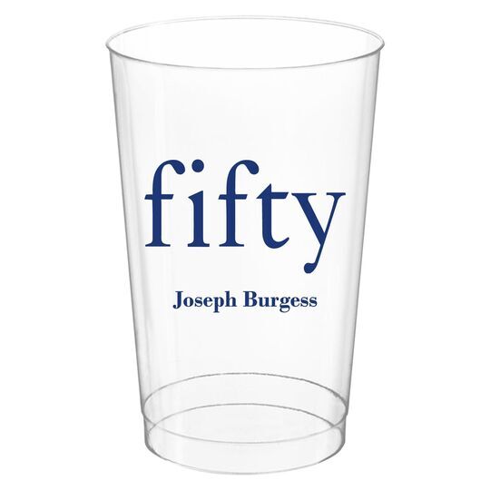 Big Number Fifty Clear Plastic Cups
