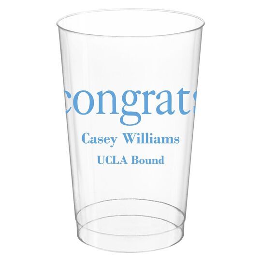 Big Word Congrats Clear Plastic Cups