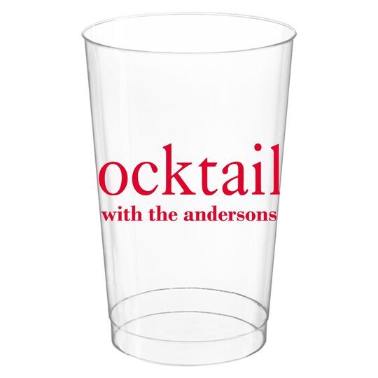 Big Word Cocktails Clear Plastic Cups