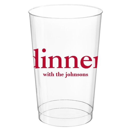 Big Word Dinner Clear Plastic Cups
