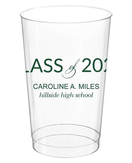 Bold Class of Graduation Clear Plastic Cups