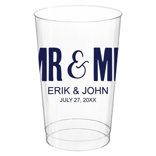 Bold Mr & Mr Clear Plastic Cups