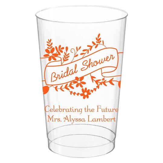 Bridal Shower Ribbon Clear Plastic Cups
