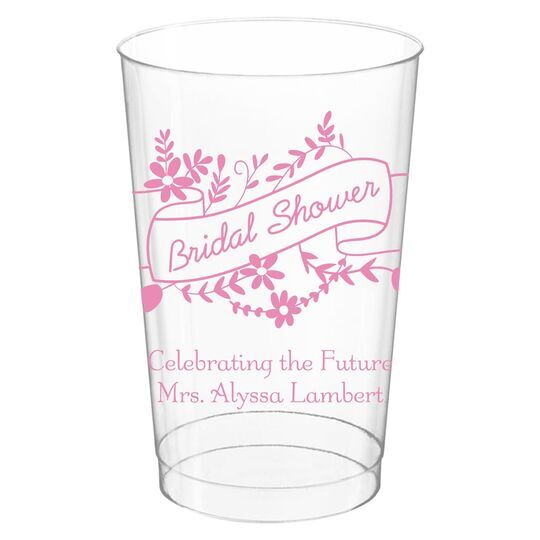 Bridal Shower Ribbon Clear Plastic Cups