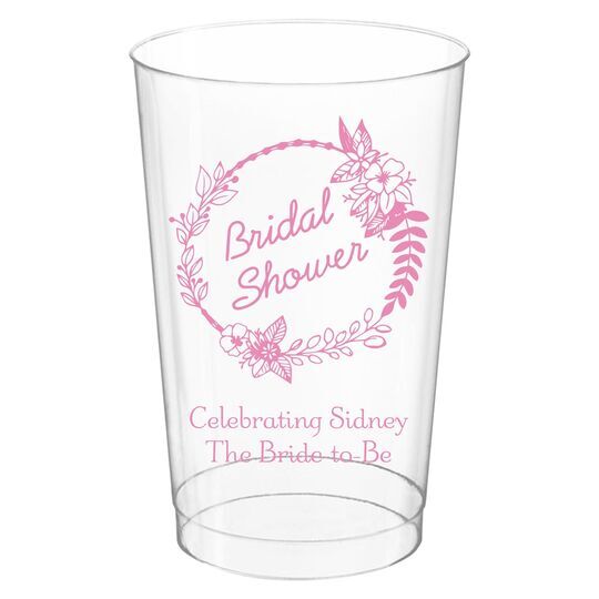 Bridal Shower Wreath Clear Plastic Cups