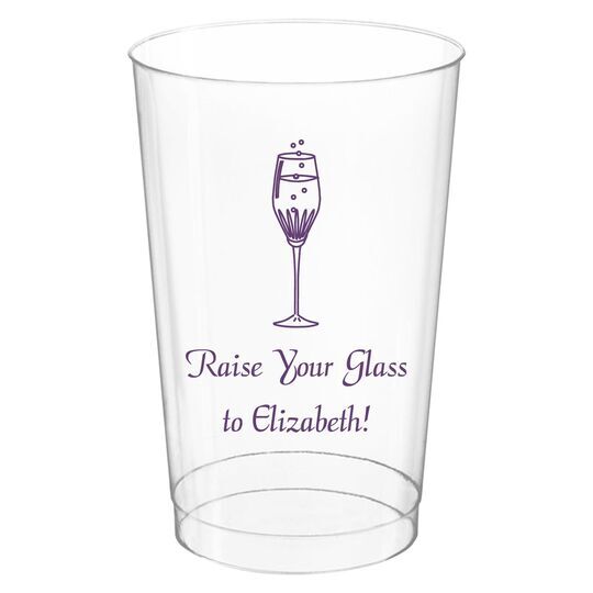 Bubbly Champagne Clear Plastic Cups