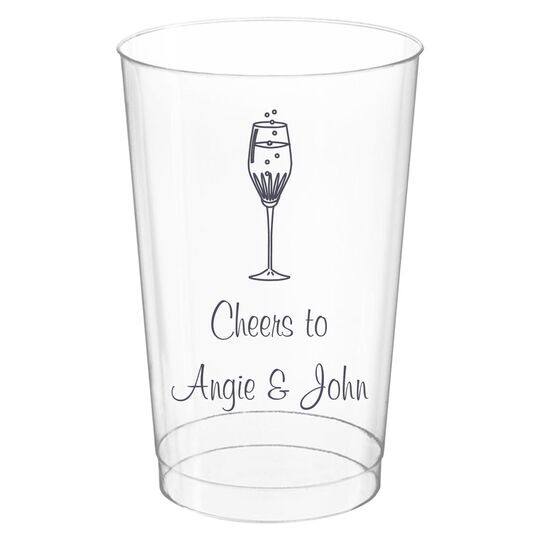 Bubbly Champagne Clear Plastic Cups