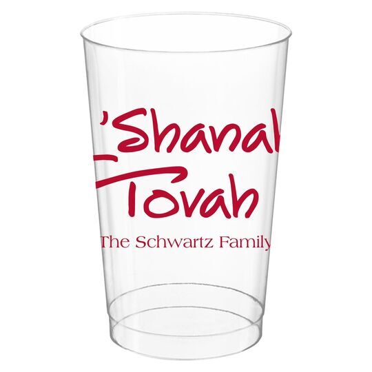 Studio L'Shanah Tovah Clear Plastic Cups