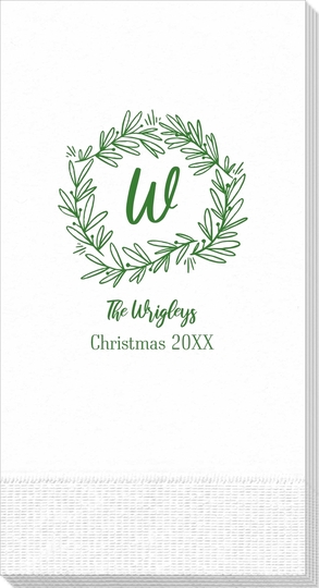 Initial Wreath Guest Towels