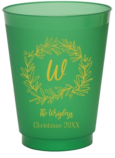 Initial Wreath Colored Shatterproof Cups