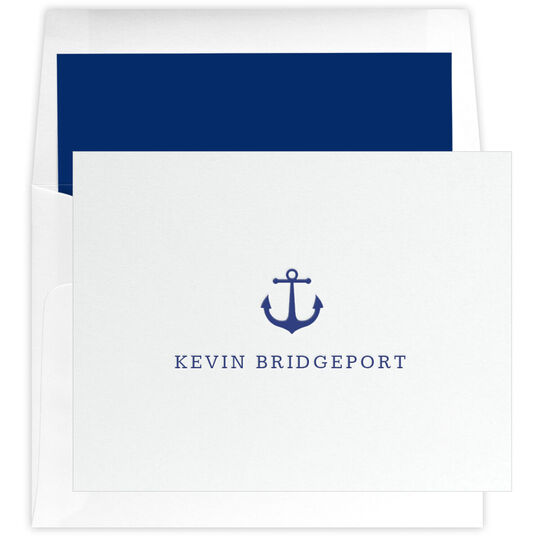 Anchor Folded Note Cards - Letterpress