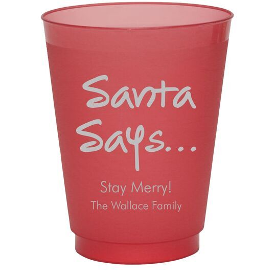 Studio Santa Says Colored Shatterproof Cups
