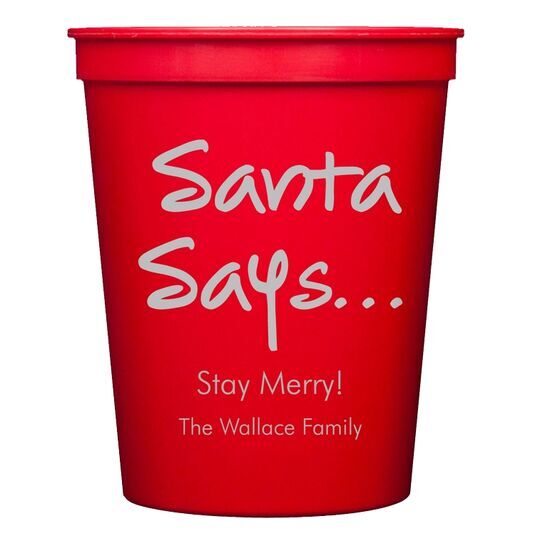 Studio Santa Says Stadium Cups