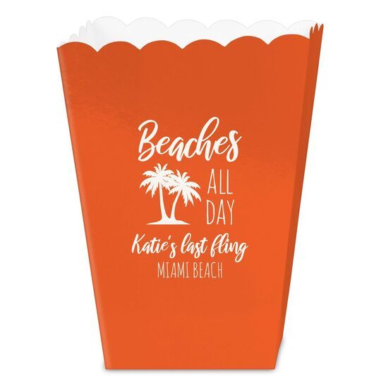 Beaches All Day Mini Popcorn Boxes