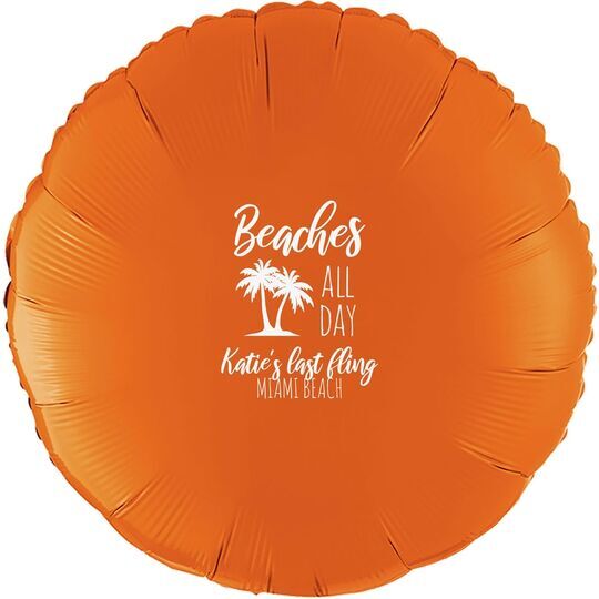 Beaches All Day Mylar Balloons