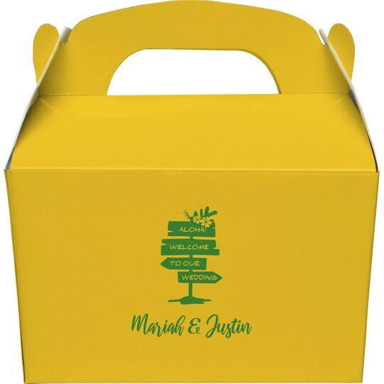 Aloha Welcome To Our Wedding Gable Favor Boxes