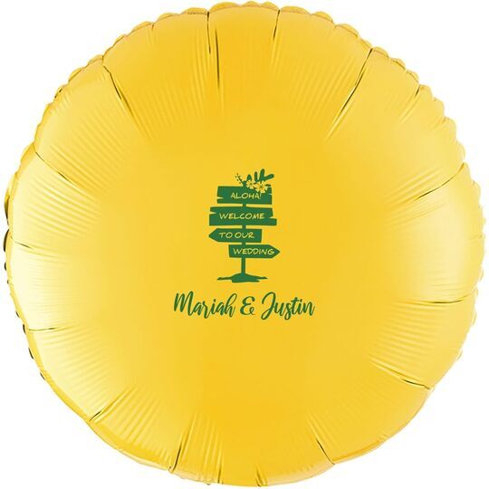 Aloha Welcome To Our Wedding Mylar Balloons