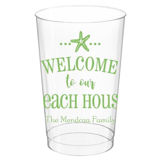 Welcome to Our Beach House Clear Plastic Cups