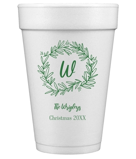 Initial Wreath Styrofoam Cups