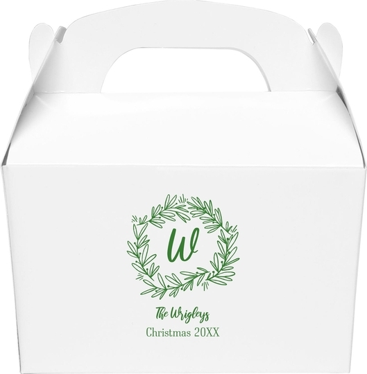 Initial Wreath Gable Favor Boxes