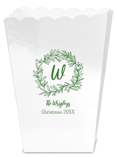 Initial Wreath Mini Popcorn Boxes