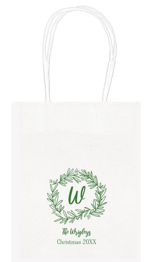 Initial Wreath Mini Twisted Handled Bags