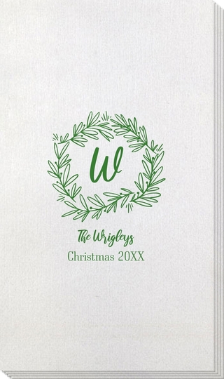 Initial Wreath Bamboo Luxe Guest Towels