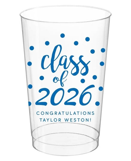 Class of Confetti Dots Clear Plastic Cups