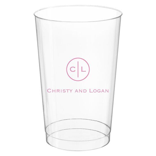 Circle Initials Clear Plastic Cups