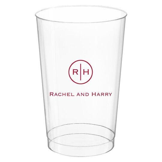 Circle Initials Clear Plastic Cups