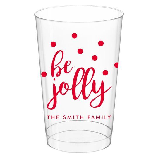Confetti Dots Be Jolly Clear Plastic Cups