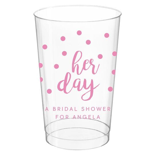 Confetti Dots Her Day Clear Plastic Cups