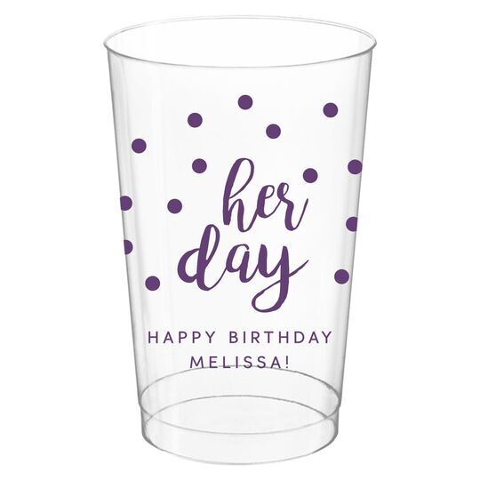 Confetti Dots Her Day Clear Plastic Cups