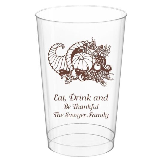 Thanksgiving Horn Clear Plastic Cups